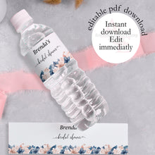 Load image into Gallery viewer, Bridal Shower Editable Waterbottle Label Download

