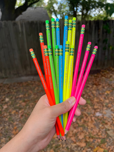 Neon Personalized Pencils