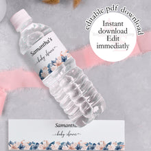 Load image into Gallery viewer, Baby Shower Editable Waterbottle Label Download
