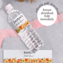 Load image into Gallery viewer, Fall/Autumn Bridal Shower Editable Waterbottle Label Download
