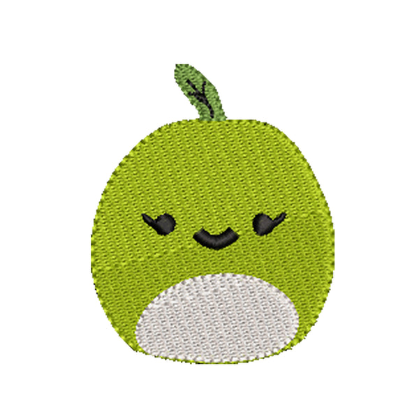 Ashley the green apple squish stuffy embroidery design